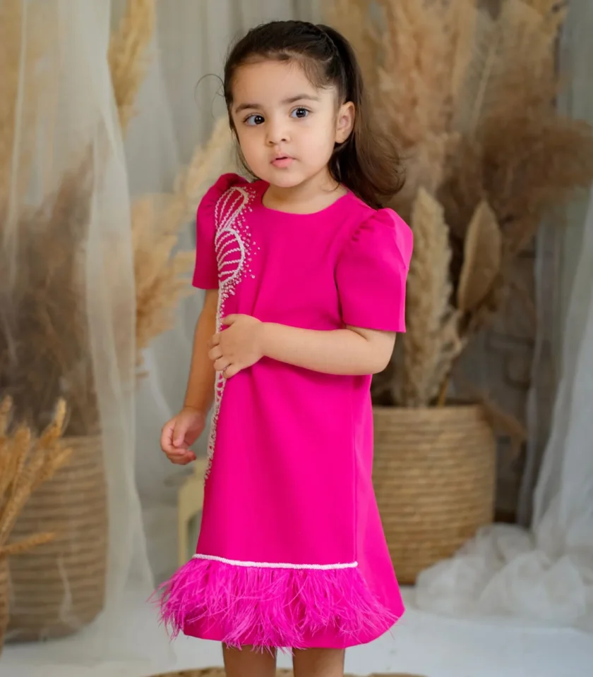 Magenta Dress With Big Flowers