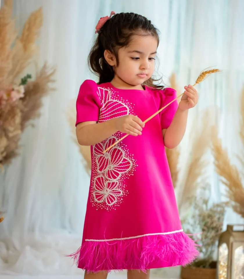Magenta Dress With Big Flowers - Image 5
