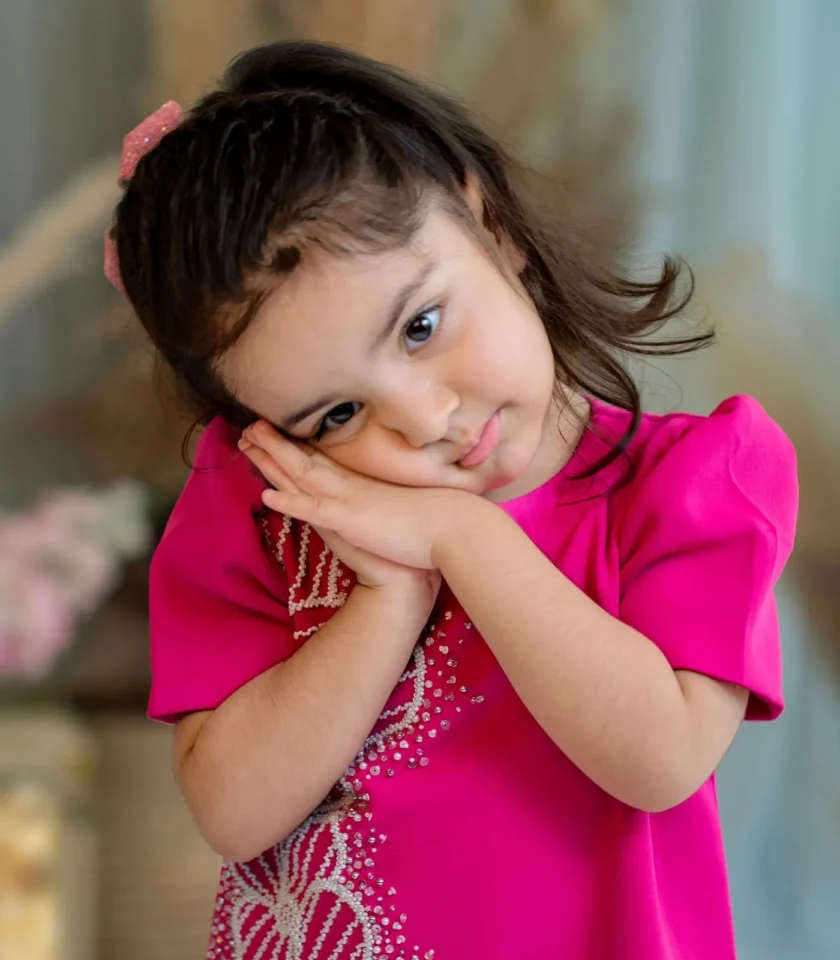 Magenta Dress With Big Flowers - Image 6