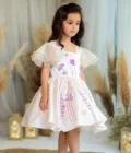 White And Lavender Dandelion Dress - Image 2