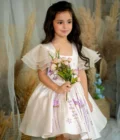 White And Lavender Dandelion Dress - Image 3