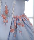 Blue Dress With Pink 3d Flower - Image 4