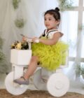 Neon Green & Black Bow Dress - Image 3