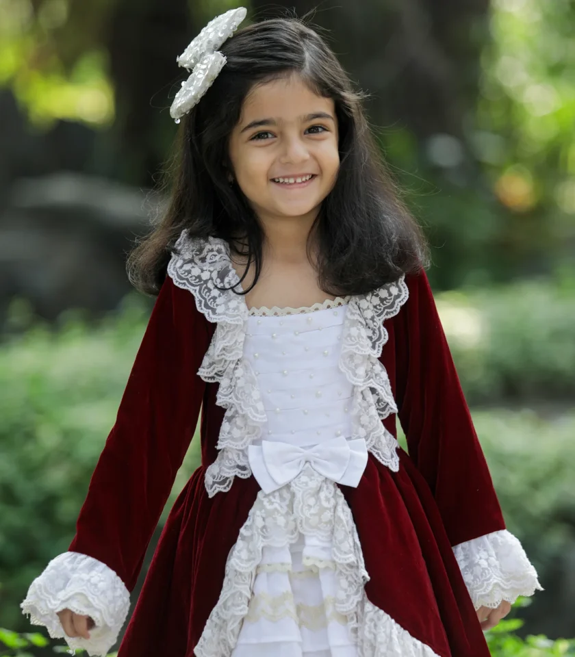Velvet Red Lace Dress