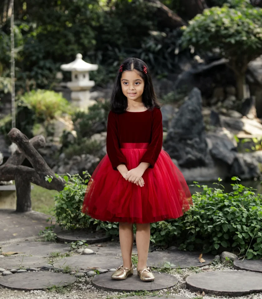 Red Velvet Ombre Dress
