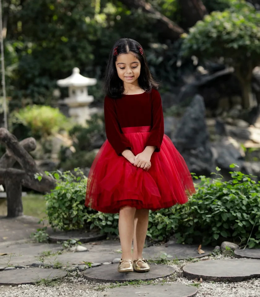 Red Velvet Ombre Dress - Image 2