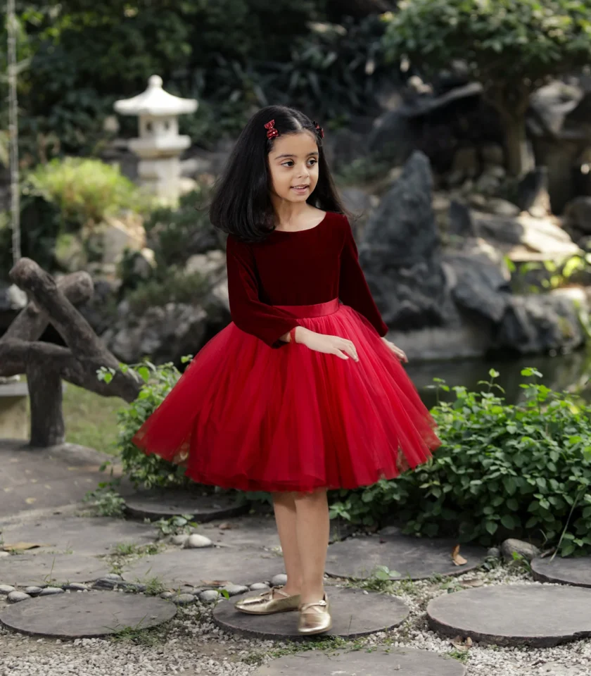 Red Velvet Ombre Dress - Image 3
