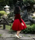 Red Velvet Ombre Dress - Image 5