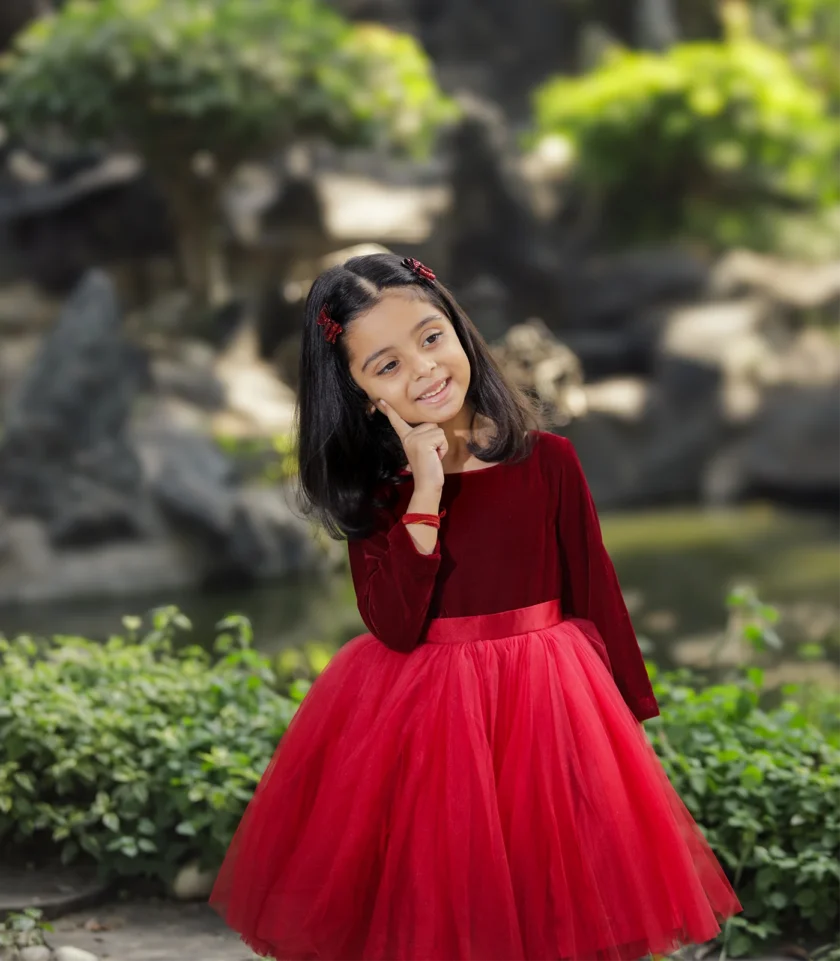 Red Velvet Ombre Dress - Image 6