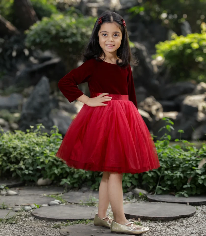 Red Velvet Ombre Dress - Image 7