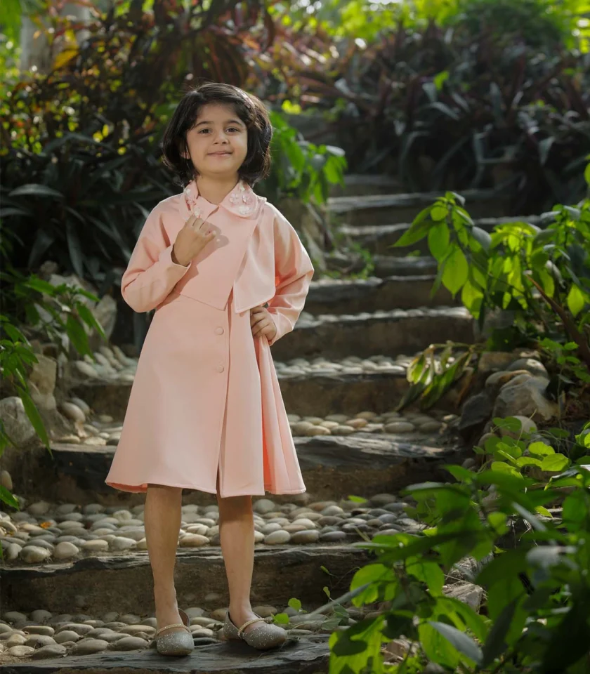 Peach Banana Crepe Dress - Image 3