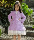 Lavender Velvet Coat Dress