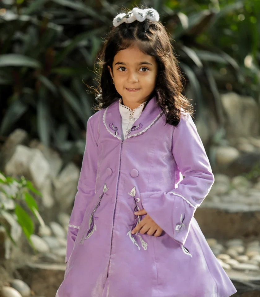 Lavender Velvet Coat Dress - Image 6