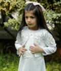 White 3d Flower Dress